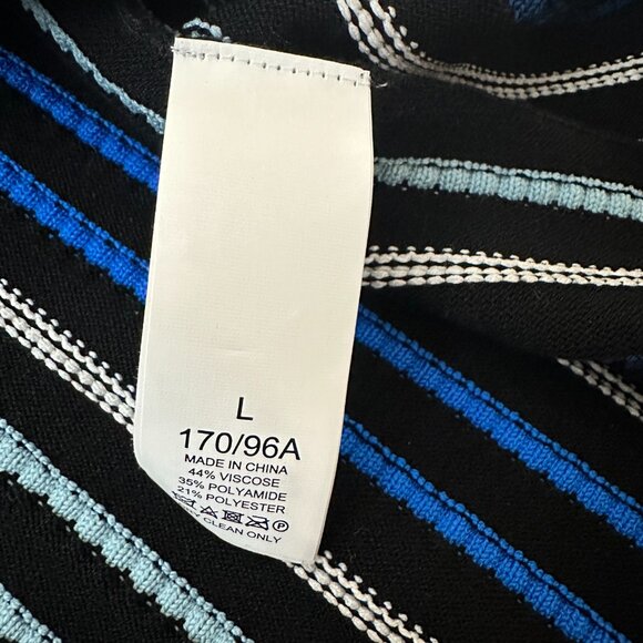 Kate Spade Sleeveless Textured Sweater Dress Fit and Flare LARGE Blue Stripe - Picture 6 of 6